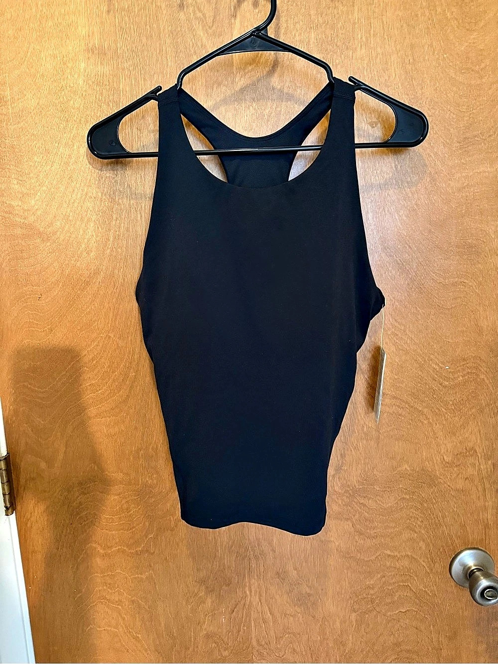 all in motion Super Flex High Neck Racerback Support Tank Top Tank Black Large